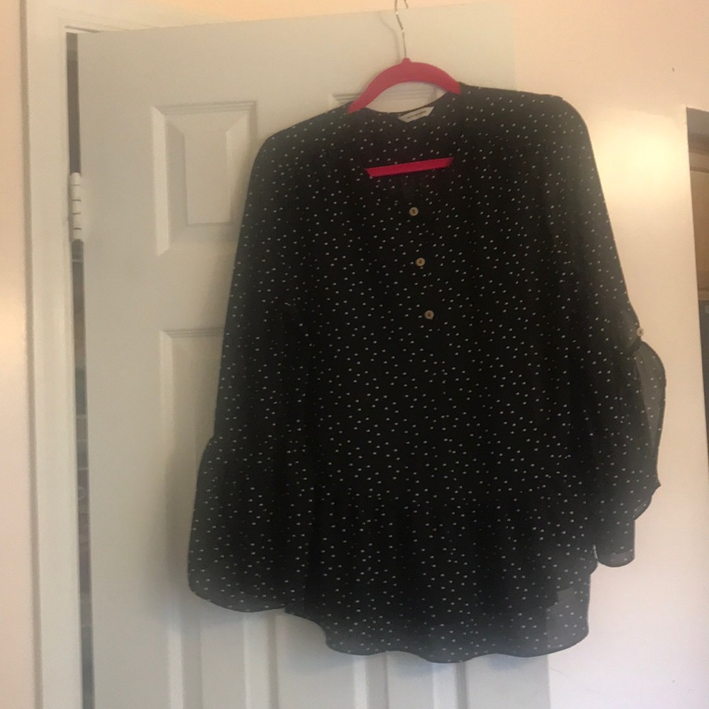 Black & White Polka Dot Bell Sleeves